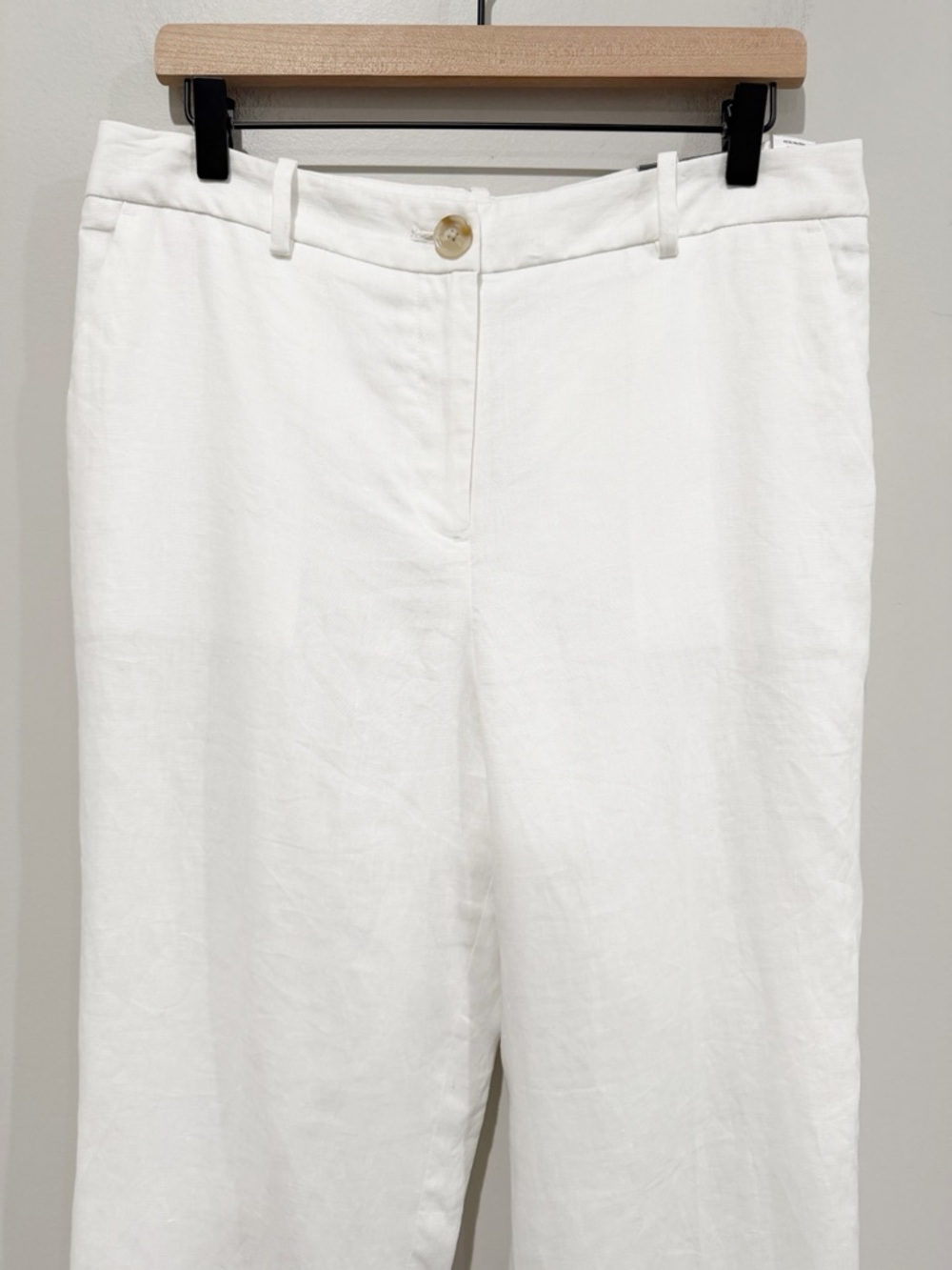 TALBOTS Southhampton Straight Leg Linen Pant White NEW Coastal Classic Size 8 - Picture 3 of 10